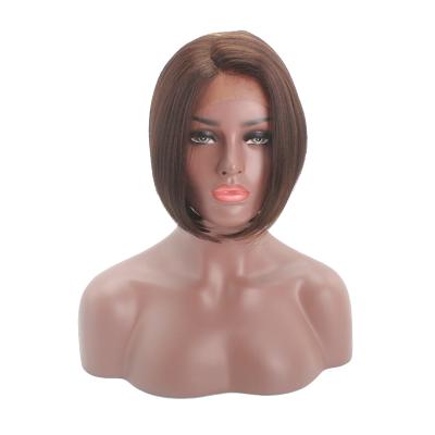 China #8 Lees Wave Hair Silky Straight Short Fashion Synthetic Wigs Lace Front Wigs Natural Looking Short Lead for sale