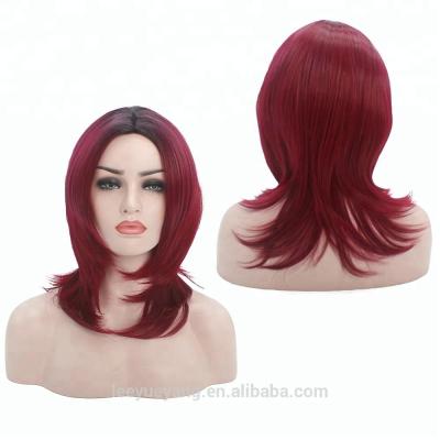 China HT Fiber Hair Wigs Silky Straight Red Long Wave Wigs Synthetic Wigs for sale