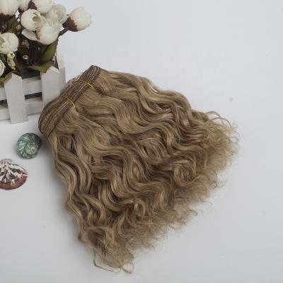 China Curly Weft Bundles Wool Hair Weft Extension Colored Doll Use Curly Bundles Weft Wigs for sale