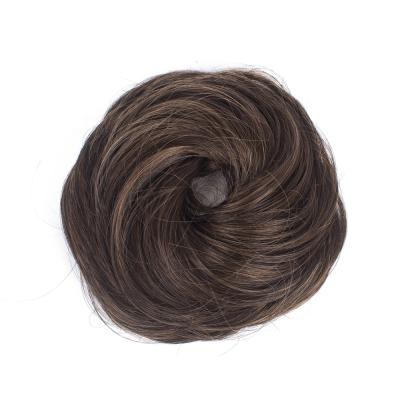 China Factory direct sale wig bun hair buns synthetic brown color chignon hair pieces vary round hair for sale