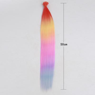 China HOT Sale 5O*100cm Body Wave 2021 Rainbow Hair Wefts Braiding Extensions For Dolls DIY Wigs Accessories for sale