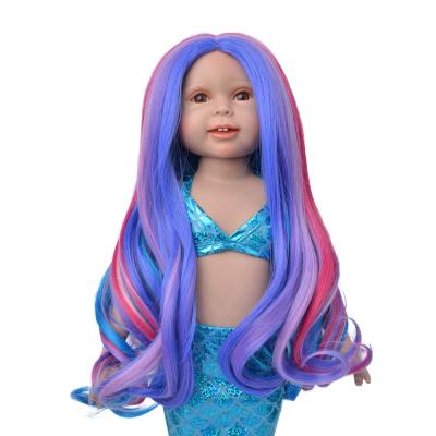 China Long Curly Colored High Temperature Fiber Hair Wigs American Doll Wigs For Sale for sale