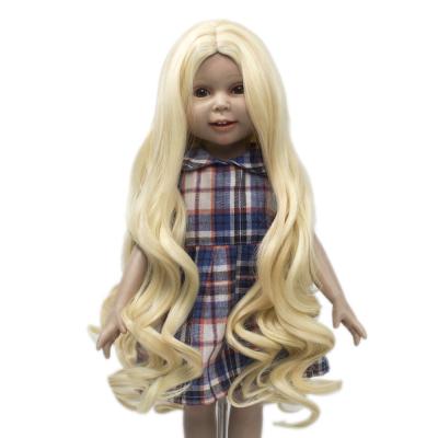 China New Products Good Quality Long Wig Curly Blonde Long Wig For American Doll Wigs for sale