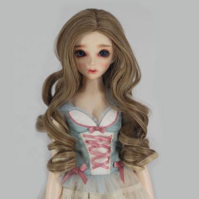 China Water Wave Silky Straight Brown Hair Long Wave Hair BJD Wigs Synthetic Doll Accessories Support All Kinds Of Customized Wigs for sale