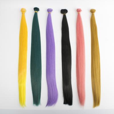 China 18 INCH Girl Hair Wig Weft Straight Heat Resistant Fiber Cartoon BJD Toy Doll for sale