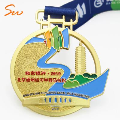 China Cheap custom world community event medal with nickel plated gold for sale