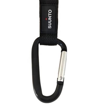 China Pretty Durable Custom PVC Logo Carabiner Keychains With Nylon Straps for sale