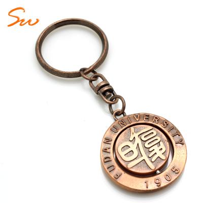 China Custom Logo Metal Souvenir Rotating Key Chain From Professional Zinc Alloy Manufacturers for sale