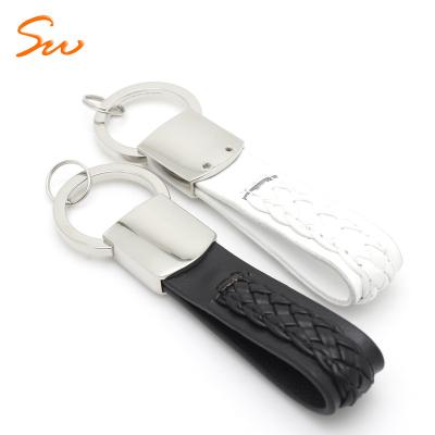 China Shenzhen Eco - Friendly Soft Silver Custom Leather Key Chain / Keychains for sale