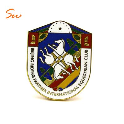 China Europe Ireland Soccer Badges Army Metal Makers Lapel Pins Metallic American Flag Club Badge Enamel Button Maker Heat Press for sale