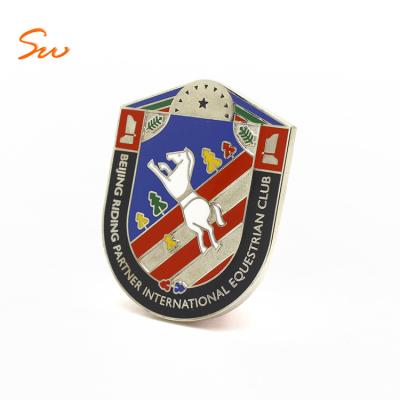 China Custom Europe Kawaii Badge Holder Grill Gold Supplier Helmet Brands Clothing Label Pull Real Football Store European Team Logo Badges for sale