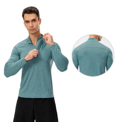 China New Fashion Men's Breathable Casual Work Long Sleeve T Shirts With Half Zipper Gym Wear Top Men For Meicofy for sale