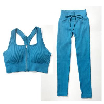 China Breathable Hot Sales Sports Seamless Yoga Sets Seamless Bra And Seamless Leggings for sale