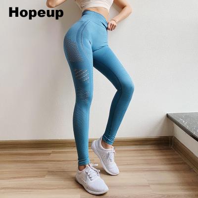 China HOPEUP Breathable Colorful Seamless Gaiters High Waist Compression Pants for sale