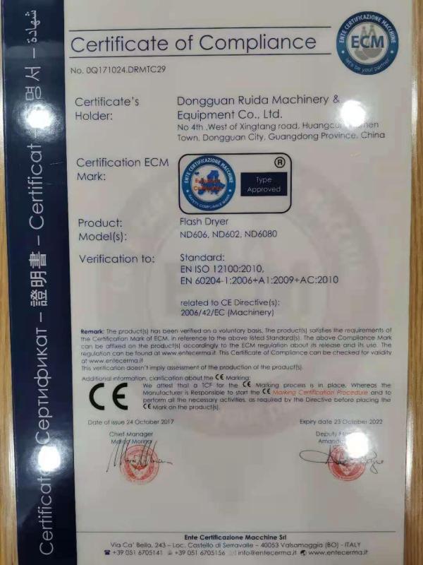 CE - Dongguan Ruida Machinery And Equipment Co., Ltd.