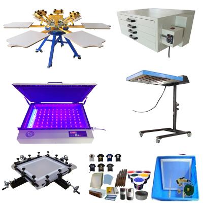 China Common DIY T-shirt Screen Printing Machine 4-6-8 Color Screen Printing Printer For Flat Items With Consumables Few Lots for sale