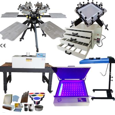 China Manual diy t-shirt printing machine full set 6 color 6 station screen printing machine silk screen printing machine for sale