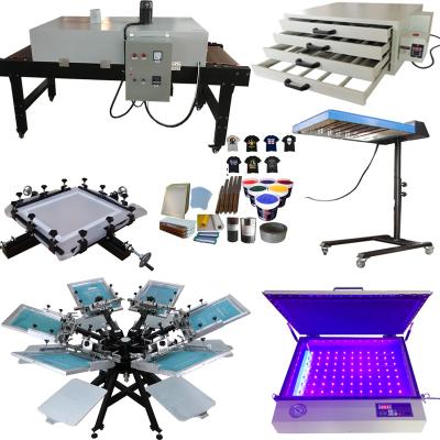 China Garment Shops Micro-Adjustable Carousel Table Top 6 Color T-shirt Screen Printer With Screen Printing Kit for sale