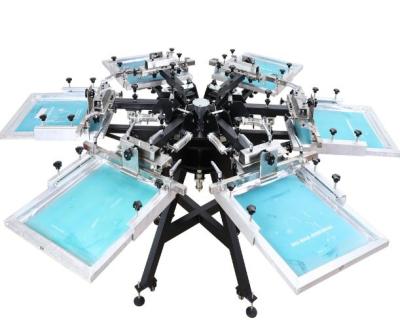 China Garment Shops NS606-HD 6 Color 6 Station Textile Manual Silk Screen Printing Machine With Micro Registration for sale