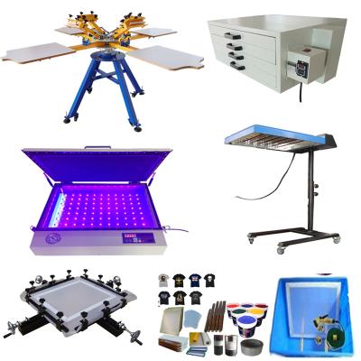 China Printing Manual 4 color 4 station T-shirts screen printer/T-shirt offset printing machine or its full set for sale for sale