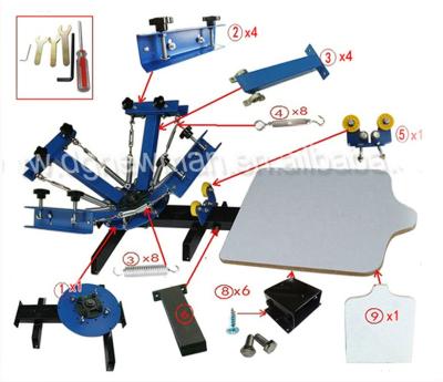 China Garment shops factory direct sale manual 4 color 1 station cheap silk screen printing machine for sale