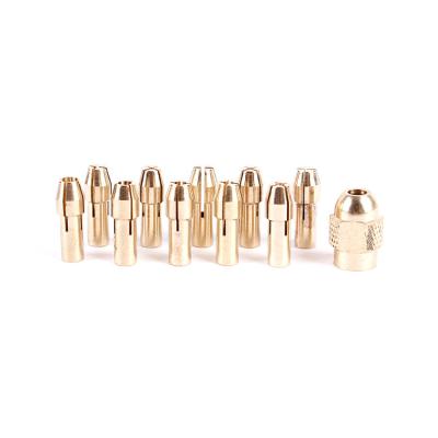 China 10Pcs Eco-friendly Mini Drill Chuck Set 0.5mm-3.2mm Micro Bushing Brass Dremel Mini Drill Chucks Chuck Adapter For Power Rotary Tool for sale