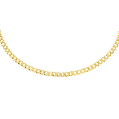 China Gemnel 18k Gold Vermeil Chain Necklace Girl Gift FASHIONABLE Hot Sale Flat Cuban Wholesale for sale