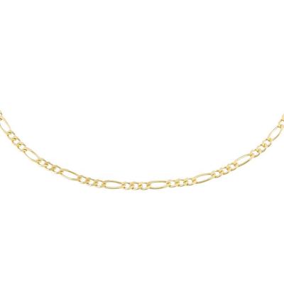 China FASHIONABLE Gemnel Hot Selling 925 Silver Gold Plated 14k Figaro Chain Choker Necklace Women for sale