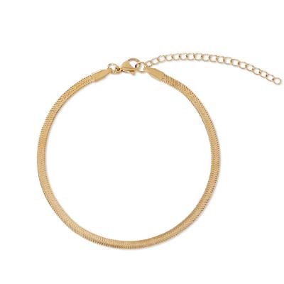 China FASHIONABLE Hot Selling Fishbone Snake Chain Bracelet 14k Gold Silver Vermeil Gemnel 925 Anklet for sale