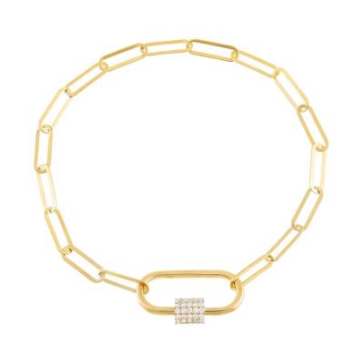 China Trendy Hot Selling Gemnel Style 18k Gold Korean Vermeil Chunky Circle Link Toggle Bracelet for sale