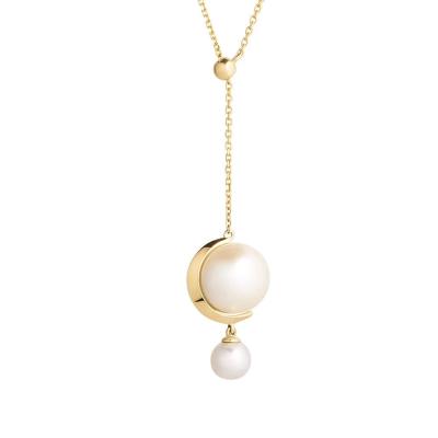 China CLASSIC Minimalist Conch Gold Plated Shell Pearl Necklaces 14k Gemnel Jewelry 925 Sterling Silver Necklace for sale