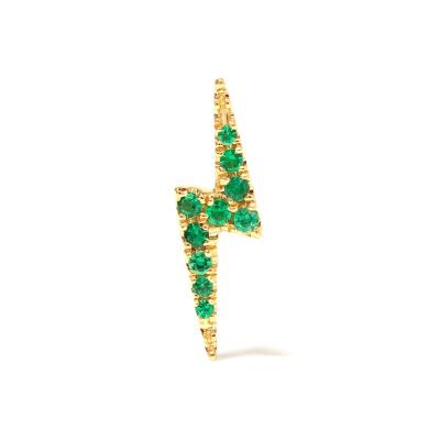 China TRENDY Gold Gemnel 925 Sterling Silver 18 Carat Gold Green Diamond Ear Lightning Bolt Stud Earring for sale