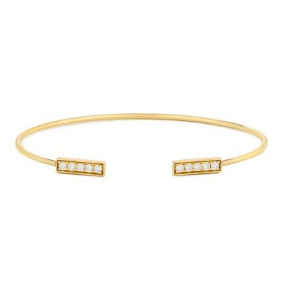 China TRENDY Modern Jewelry 18k Gold Plated Open Bar Cuff Bangle Bracelet Silver for sale