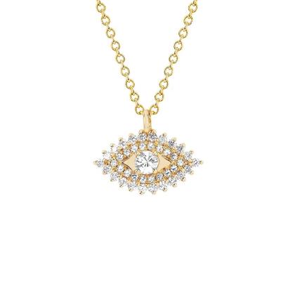 China FASHIONABLE Gemnel High Quality Turkish Evil Eyes Charm Pendant Necklace Chain 18K Gold Plated 925 Sterling Silver Evil Eye Dainty Necklace for sale