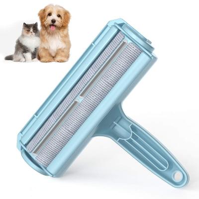 China Double Sided Stocked Mini Shedding Static Pet Cleaning Couch Fiber Sweeper Removal Tool Sweep Dog Hair Remover Roller for sale