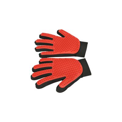 China Custom Logo Left & Right Stocked 2 in 1 Dog Deshedding Grooming Bath Glove for sale