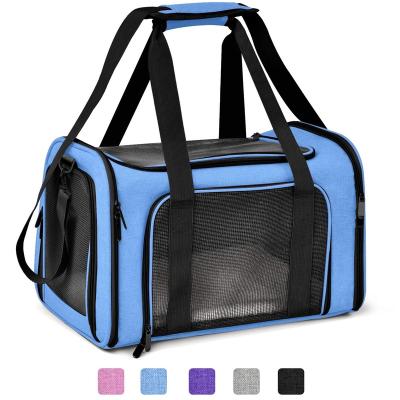 China Stocked IN STOCK Amazon Hot Sale Pet Carrier Bag Air Line Approved Small Dog Carrier Soft Sided Folding Portable Travel Dog Carrier for sale