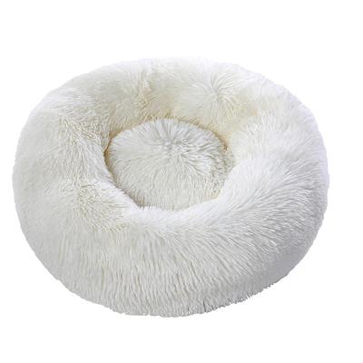 China Breathable Soft Warm Round Plush Donut Fluffy Pet Beds Cushion Sofa Covers Cat Dog Bed Dog Bed for sale