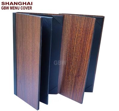 China Promotional new wholesale restaurant menu wooden menu cover for sale