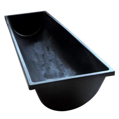 China Animal Husbandry Equipment 1m Length Pig Goat Sheep Feed Bowl Black Plastic Feeding Tray Sheep Supplier For Sheep Feeder for sale