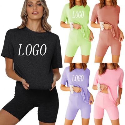 China MS Women Active Wear Breathable Set Custom Logo Drop Shipping Cotton Lounge Use Two Piece Pants Set For Women for sale