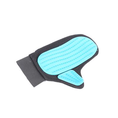 China Pet Bath Pet Brush Cleaning Grooming Hand Gloves Pet Grooming Massage Gloves Dog Cat Bath Washing Hair Brush Glove With Elastic Velcro for sale