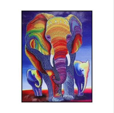 China Diy Square/Round Drill Rhinestone Diamond Painting Color Elephants Embroidery Full Square Drill Cross Stitch Kits Modern Art Home Decor for sale