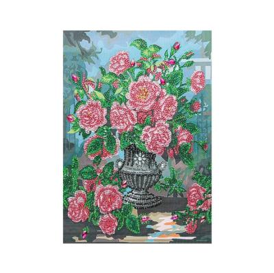 China Modern Colorful Flower Painting With Round Diamond Full Drill Rhinestone Embroidery Cross Stitch By Number Kits 5d for sale