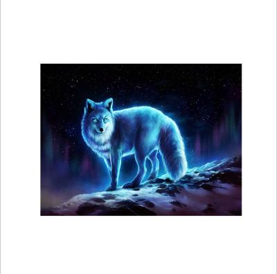 China Modern 5D DIY Diamond Painting Wolf Cross Stitch Kit Mosaic Picture Rhinestones for Decor Full Diamond Embroidery Needlework Animals for sale