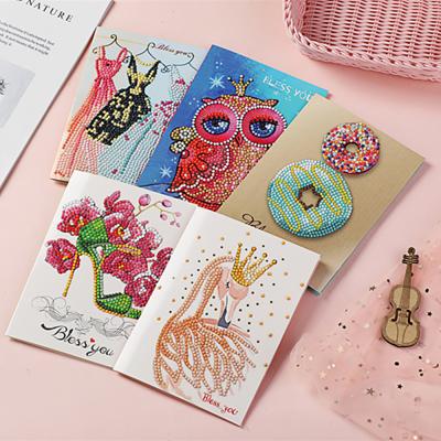 China Happy birthday traditional greeting card, happy diwali card, crystal rhinestone diamond greeting card printing for sale