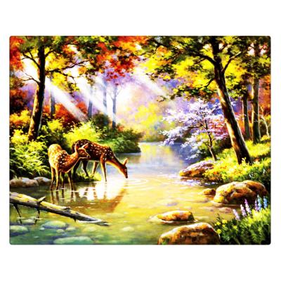 China FUN Modern TINY Paint By Numbers For Kids Natural Landscape Oil Painting Decorate Digital DIY Art Tool Kit For Home Wall for sale