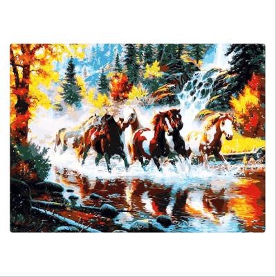 China FUN modern TINY painting art horse wall decoration painting digital painting kit framed by numbers for sale