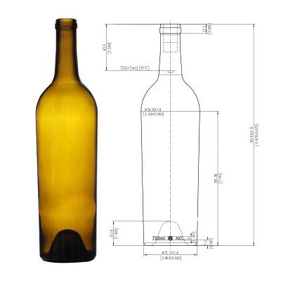 China Encore Packaging Lift In Stock Empty Wine Bottle Bordeaux Bottle 750ml 562g Empty Wine Bottle for sale