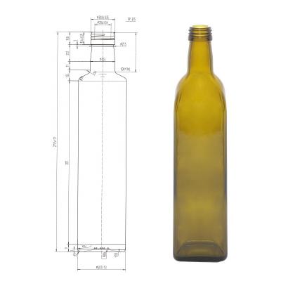 China Custom Empty 500ml 400g Food Cooking Olive Oil Glass Bottles for sale